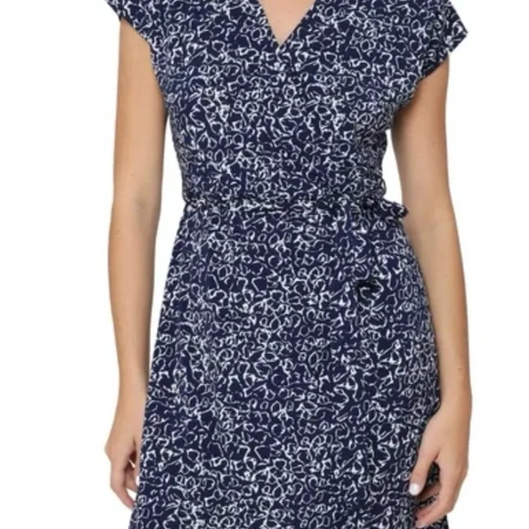 Nicole Miller Navy and White Patterned Dress - Picture 2 of 7